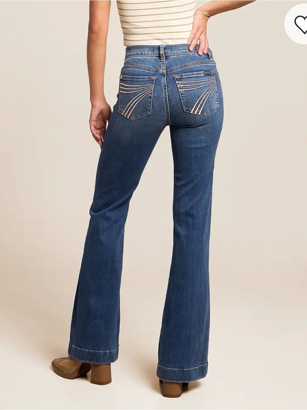 7 For All Mankind Dark Blue Dojo Wide Leg Flare Jeans